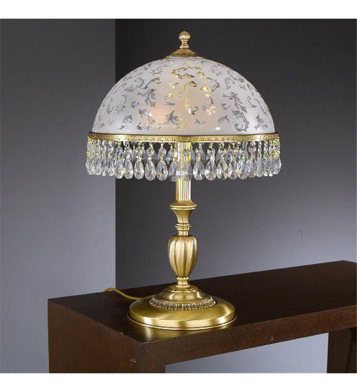 Stylowa lampa nocna z kryształkami Brugherio