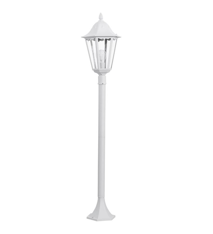 Stojąca biała 1,2m lampa ogrodowa Navedo latarenka