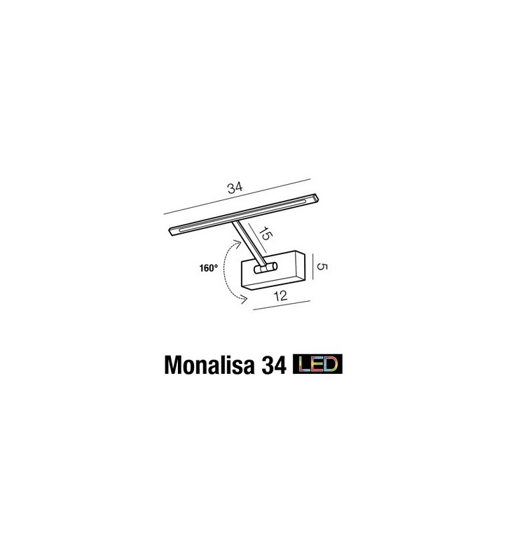 Oprawa obrazowa Monalisa 3000K szerokość ruchomego ramienia 34cm nikiel satynowany