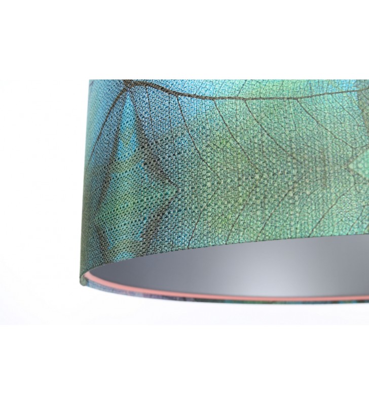 Lampa wisząca Zibu abażur z tkaniny strukturalnej z kolorowym dekorem BPS Koncept