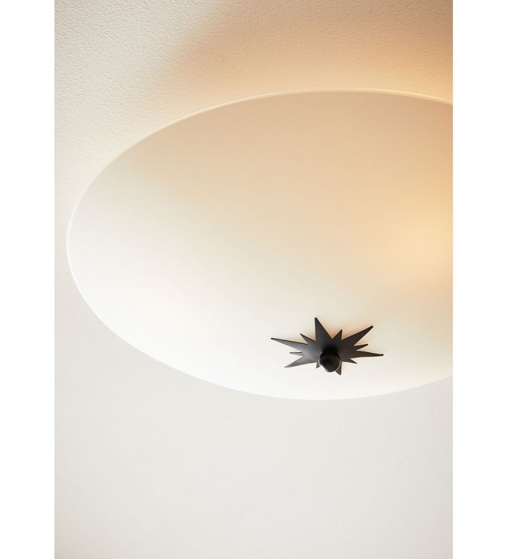 Szklany plafon pokojowy z dekoracyjną czarną gwiazdką Rose 43cm do salonu sypialni kuchni