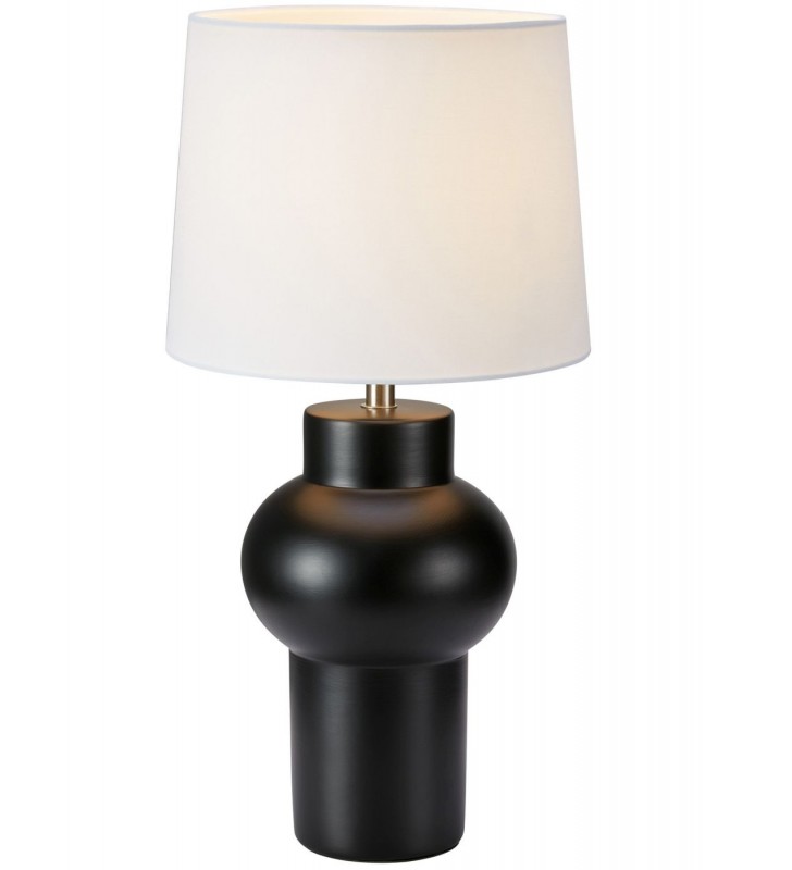 Lampa stołowa Shape biało czarna abażur ceramiczna dekoracyjna podstawa